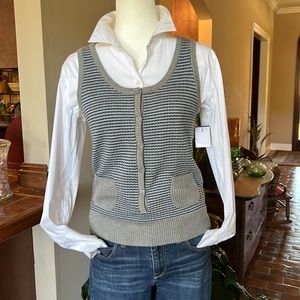 Shu Shu Jacquard  sweater vest/top szS NWT